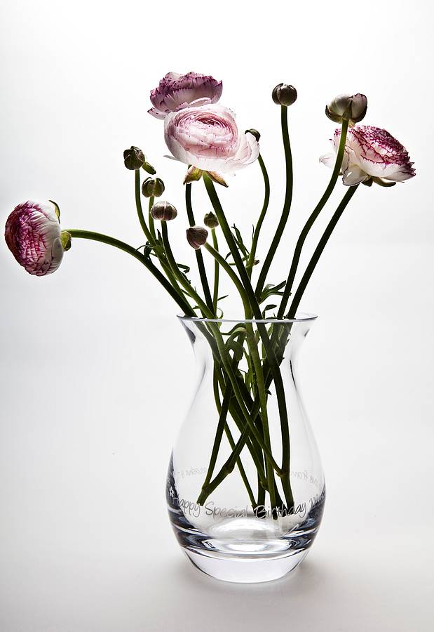 personalised engraved glass posy vase by the gift of glass